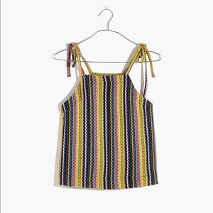 Madewell texture & thread tie-shoulder tank top